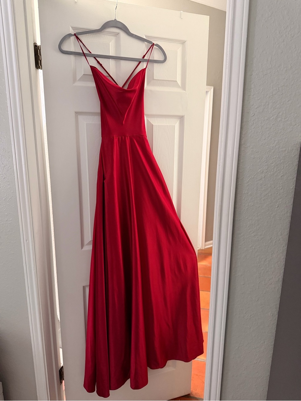 B Darlin Red Spaghetti-Strap Maxi Dress